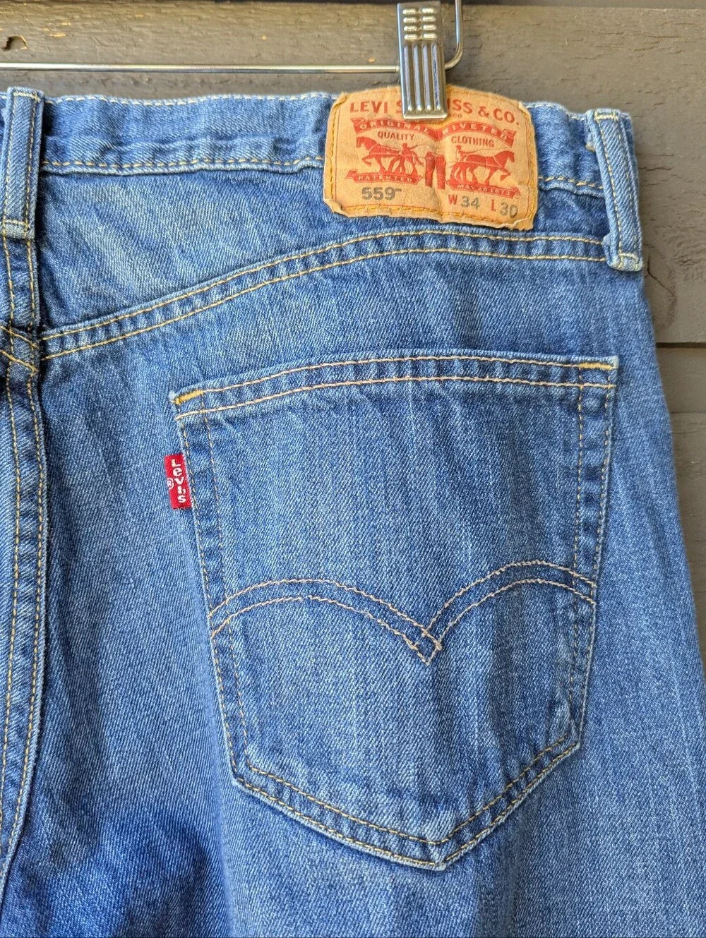Levi's 559 Relaxed Straight Leg Jeans Size W34 L30 100% Cotton